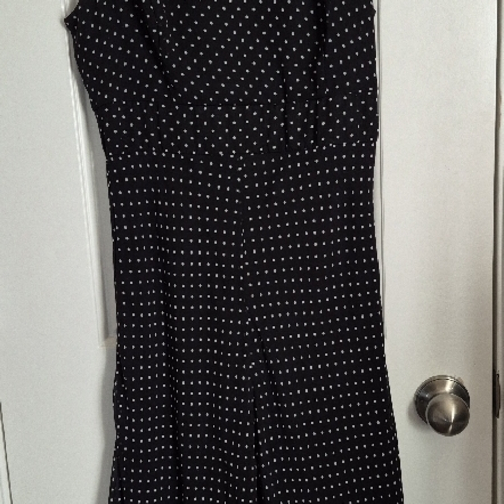Dkny Black Polka Dot Wide-Legged Dress